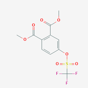 molecular formula C11H9F3O7S B13454432 Dimethyl 4-trifluoromethanesulphonyloxyphthalate 