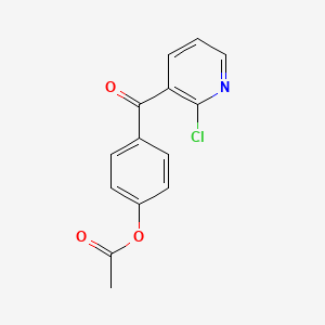 molecular formula C14H10ClNO3 B1345446 3-(4-Acetoxybenzoyl)-2-chloropyridine CAS No. 898786-41-9