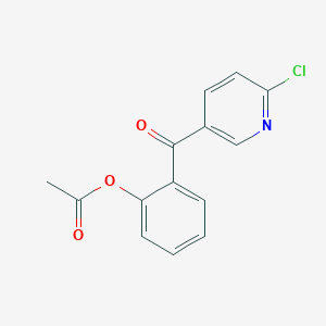 molecular formula C14H10ClNO3 B1345447 5-(2-Acetoxybenzoyl)-2-chloropyridine CAS No. 898786-44-2