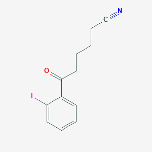 molecular formula C12H12INO B1345451 6-(2-Iodophenyl)-6-oxohexanenitrile CAS No. 898768-03-1