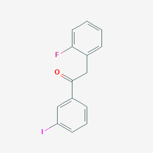 molecular formula C14H10FIO B1345455 2-(2-Fluorophenyl)-3'-iodoacetophenone CAS No. 898784-75-3