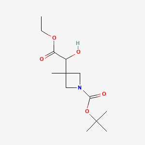 molecular formula C13H23NO5 B13454556 Tert-butyl 3-(2-ethoxy-1-hydroxy-2-oxoethyl)-3-methylazetidine-1-carboxylate 