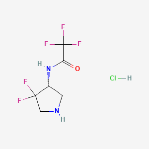 molecular formula C6H8ClF5N2O B13454599 N-[(3R)-4,4-difluoropyrrolidin-3-yl]-2,2,2-trifluoroacetamide hydrochloride 