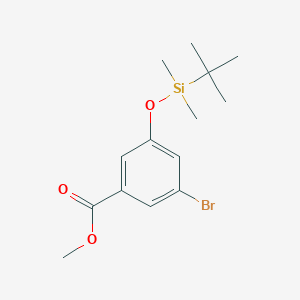 molecular formula C14H21BrO3Si B13454614 Methyl 3-bromo-5-((tert-butyldimethylsilyl)oxy)benzoate 