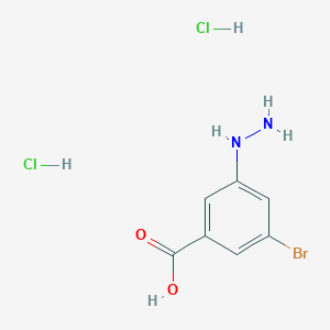 molecular formula C7H9BrCl2N2O2 B13454655 3-Bromo-5-hydrazinylbenzoic acid dihydrochloride 