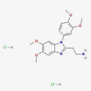 molecular formula C19H25Cl2N3O4 B13454917 2-[1-(3,4-dimethoxyphenyl)-5,6-dimethoxy-1H-1,3-benzodiazol-2-yl]ethan-1-amine dihydrochloride 