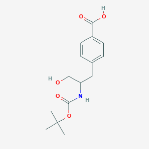 molecular formula C15H21NO5 B13454933 4-(2-{[(Tert-butoxy)carbonyl]amino}-3-hydroxypropyl)benzoic acid 