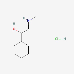 molecular formula C9H20ClNO B13455066 1-Cyclohexyl-2-(methylamino)ethan-1-ol hydrochloride 