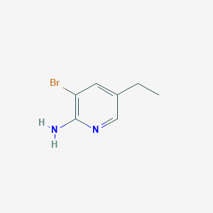 molecular formula C7H9BrN2 B13455189 3-Bromo-5-ethylpyridin-2-amine 