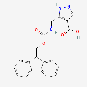 molecular formula C20H17N3O4 B13455230 5-[({[(9H-fluoren-9-yl)methoxy]carbonyl}amino)methyl]-1H-pyrazole-4-carboxylicacid 