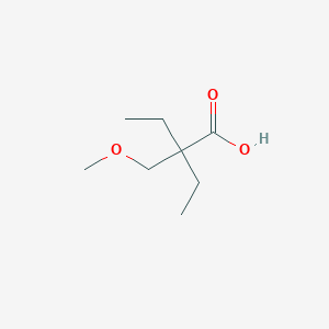 molecular formula C8H16O3 B13455321 2-Ethyl-2-(methoxymethyl)butanoic acid 