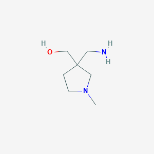 molecular formula C7H16N2O B13455322 [3-(Aminomethyl)-1-methylpyrrolidin-3-yl]methanol CAS No. 1541668-69-2