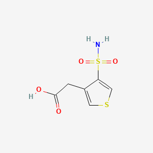 molecular formula C6H7NO4S2 B13455394 2-(4-Sulfamoylthiophen-3-yl)acetic acid CAS No. 2866308-77-0