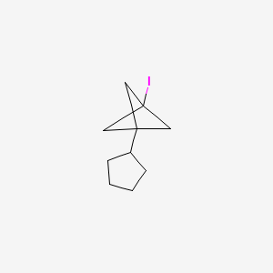 molecular formula C10H15I B13455402 1-Cyclopentyl-3-iodobicyclo[1.1.1]pentane 