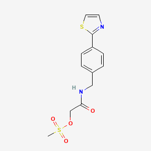 molecular formula C13H14N2O4S2 B13455412 ({[4-(1,3-Thiazol-2-yl)phenyl]methyl}carbamoyl)methyl methanesulfonate 