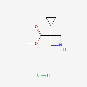 molecular formula C8H14ClNO2 B13455415 Methyl3-cyclopropylazetidine-3-carboxylatehydrochloride 