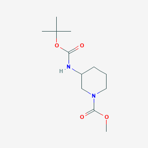 molecular formula C12H22N2O4 B13455426 Methyl 3-((tert-butoxycarbonyl)amino)piperidine-1-carboxylate 