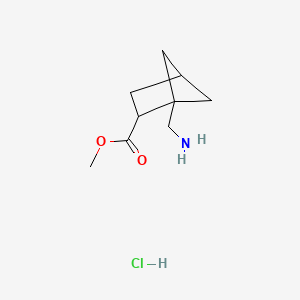 molecular formula C9H16ClNO2 B13455433 Methyl 1-(aminomethyl)bicyclo[2.1.1]hexane-2-carboxylate hydrochloride 