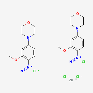 molecular formula C11H14ClN3O2 B1345547 zinc;2-methoxy-4-morpholin-4-ylbenzenediazonium;tetrachloride CAS No. 67801-08-5