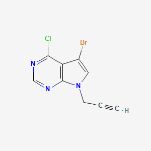 molecular formula C9H5BrClN3 B13455513 5-bromo-4-chloro-7-(prop-2-yn-1-yl)-7H-pyrrolo[2,3-d]pyrimidine 