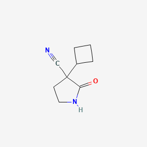molecular formula C9H12N2O B13455522 3-Cyclobutyl-2-oxopyrrolidine-3-carbonitrile 