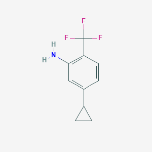 molecular formula C10H10F3N B13455570 5-Cyclopropyl-2-(trifluoromethyl)aniline 