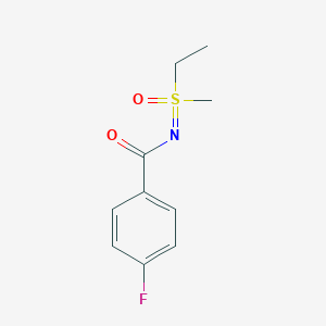 molecular formula C10H12FNO2S B13455612 N-[ethyl(methyl)oxo-lambda6-sulfanylidene]-4-fluorobenzamide 