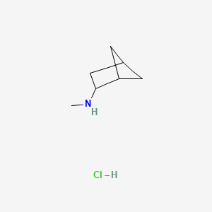 molecular formula C7H14ClN B13455625 N-methylbicyclo[2.1.1]hexan-2-amine hydrochloride 