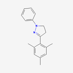 molecular formula C18H20N2 B1345564 3-mesityl-1-phenyl-4,5-dihydro-1h-pyrazole CAS No. 60078-97-9