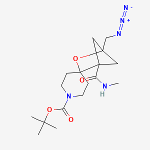 molecular formula C17H27N5O4 B13455672 Tert-butyl 4-(azidomethyl)-1-(methylcarbamoyl)-3-oxaspiro[bicyclo[2.1.1]hexane-2,4'-piperidine]-1'-carboxylate 