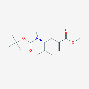 molecular formula C14H25NO4 B13455745 methyl (4R)-4-{[(tert-butoxy)carbonyl]amino}-5-methyl-2-methylidenehexanoate 