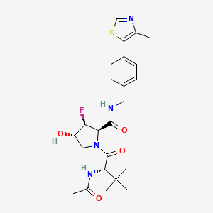 molecular formula C24H31FN4O4S B13455775 (2R,3S,4S)-1-[(2S)-2-acetamido-3,3-dimethylbutanoyl]-3-fluoro-4-hydroxy-N-{[4-(4-methyl-1,3-thiazol-5-yl)phenyl]methyl}pyrrolidine-2-carboxamide 