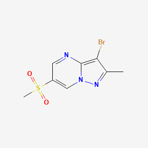 molecular formula C8H8BrN3O2S B13455784 3-Bromo-6-methanesulfonyl-2-methylpyrazolo[1,5-a]pyrimidine 