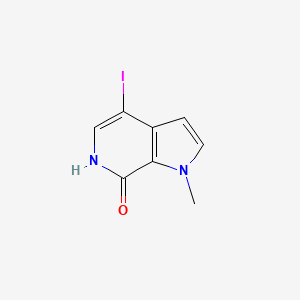 molecular formula C8H7IN2O B13455824 4-iodo-1-methyl-1H,6H,7H-pyrrolo[2,3-c]pyridin-7-one 