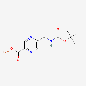 molecular formula C11H14LiN3O4 B13455862 Lithium(1+) 5-({[(tert-butoxy)carbonyl]amino}methyl)pyrazine-2-carboxylate 