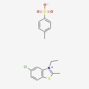 molecular formula C17H18ClNO3S2 B1345590 苯并噻唑鎓, 5-氯-3-乙基-2-甲基-, 与 4-甲基苯磺酸盐 (1:1) CAS No. 63149-16-6