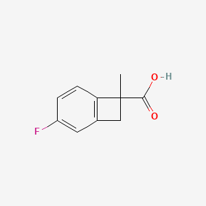 molecular formula C10H9FO2 B13455917 3-Fluoro-7-methylbicyclo[4.2.0]octa-1,3,5-triene-7-carboxylicacid CAS No. 2913277-86-6