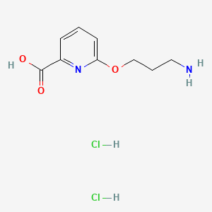 molecular formula C9H14Cl2N2O3 B13455918 6-(3-Aminopropoxy)pyridine-2-carboxylic acid dihydrochloride 