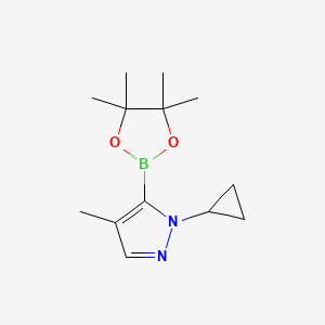 molecular formula C13H21BN2O2 B13455958 1-cyclopropyl-4-methyl-5-(4,4,5,5-tetramethyl-1,3,2-dioxaborolan-2-yl)-1H-pyrazole 