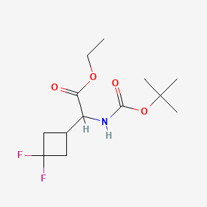molecular formula C13H21F2NO4 B13455984 Ethyl 2-{[(tert-butoxy)carbonyl]amino}-2-(3,3-difluorocyclobutyl)acetate 