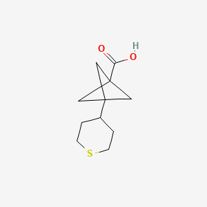 molecular formula C11H16O2S B13456022 3-(Thian-4-yl)bicyclo[1.1.1]pentane-1-carboxylic acid CAS No. 2913176-65-3