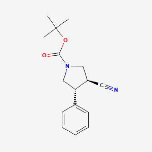 molecular formula C16H20N2O2 B13456051 2-Methyl-2-propanyl (3S,4R)-3-cyano-4-phenyl-1-pyrrolidinecarboxylate 