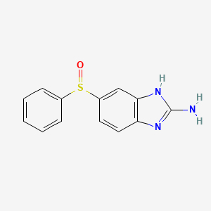 molecular formula C13H11N3OS B1345616 5-(Phenylsulfinyl)-1H-benzimidazol-2-amine CAS No. 69489-26-5