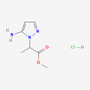 molecular formula C7H12ClN3O2 B13456199 methyl 2-(5-amino-1H-pyrazol-1-yl)propanoate hydrochloride 