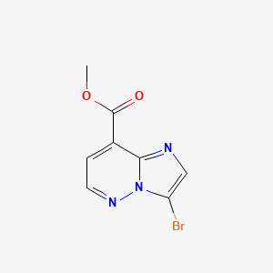 molecular formula C8H6BrN3O2 B13456256 Methyl 3-bromoimidazo[1,2-b]pyridazine-8-carboxylate 