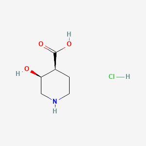 molecular formula C6H12ClNO3 B13456339 rac-(3R,4R)-3-hydroxypiperidine-4-carboxylic acid hydrochloride 