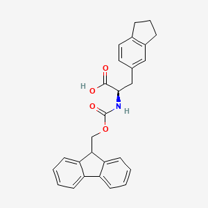 molecular formula C27H25NO4 B13456421 (2R)-3-(2,3-dihydro-1H-inden-5-yl)-2-({[(9H-fluoren-9-yl)methoxy]carbonyl}amino)propanoic acid 