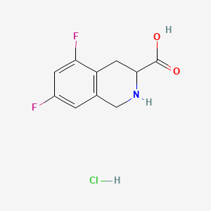 molecular formula C10H10ClF2NO2 B13456426 5,7-Difluoro-1,2,3,4-tetrahydroisoquinoline-3-carboxylic acid hydrochloride 