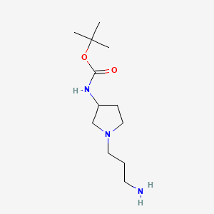 molecular formula C12H25N3O2 B13456431 tert-butyl N-[1-(3-aminopropyl)pyrrolidin-3-yl]carbamate 