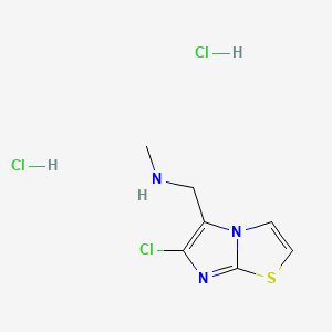 molecular formula C7H10Cl3N3S B13456445 ({6-Chloroimidazo[2,1-b][1,3]thiazol-5-yl}methyl)(methyl)amine dihydrochloride 